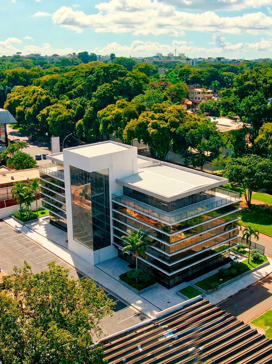 Fachada de vidro concluída do Edifício Dona Branca